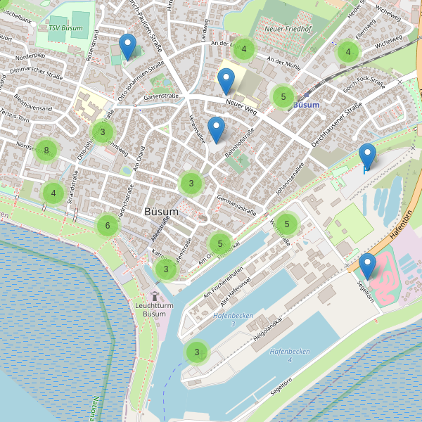 Karte der Parkplätze in Büsum - Lombardo Geosystems