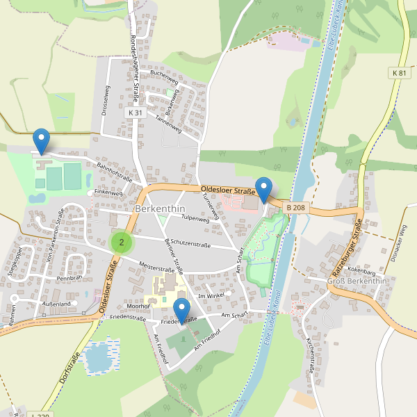 Karte der Parkplätze in Berkenthin Thumbnail