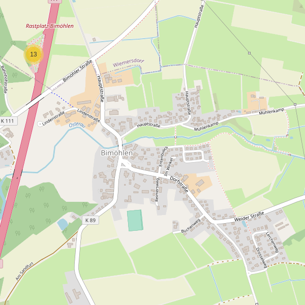 Karte der Parkplätze in Bimöhlen Thumbnail