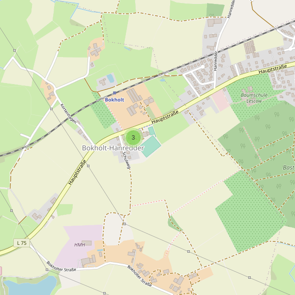 Karte der Parkplätze in Bokholt-Hanredder Thumbnail