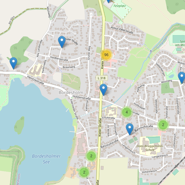 Karte der Parkplätze in Bordesholm Thumbnail