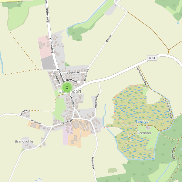 Karte der Parkplätze in Damendorf Thumbnail