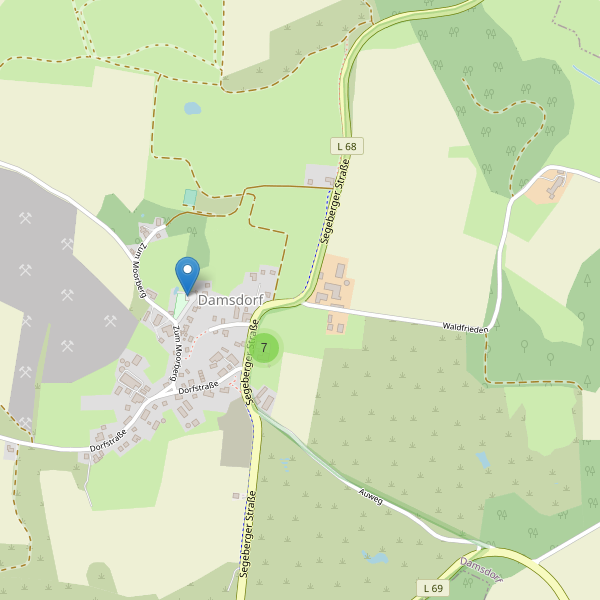 Karte der Parkplätze in Damsdorf Thumbnail