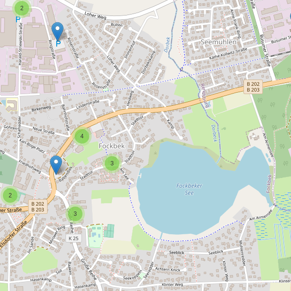 Karte der Parkplätze in Fockbek Thumbnail