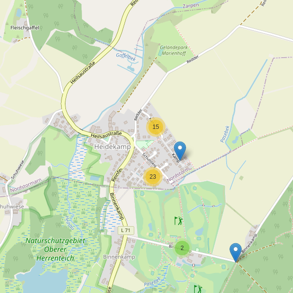 Karte der Parkplätze in Heidekamp Thumbnail