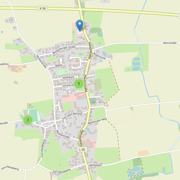 Karte der Parkplätze in Hürup Thumbnail