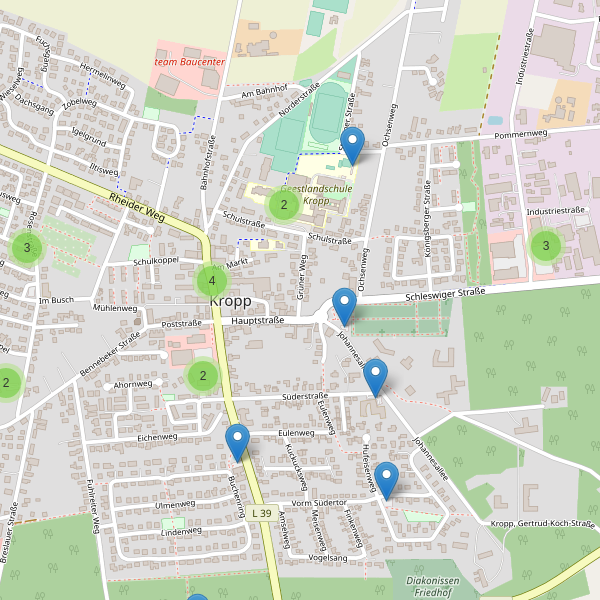 Karte der Parkplätze in Kropp Thumbnail