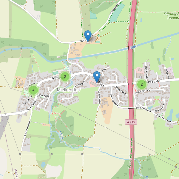 Karte der Parkplätze in Mielkendorf Thumbnail