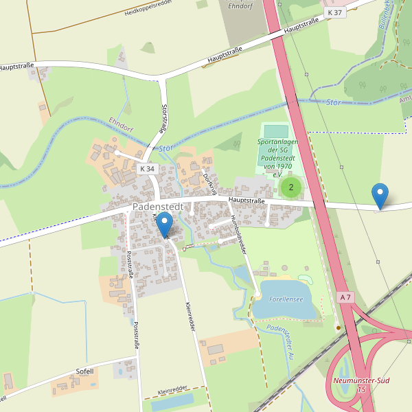 Karte der Parkplätze in Padenstedt Thumbnail