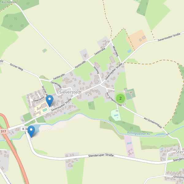 Karte der Parkplätze in Sieverstedt Thumbnail