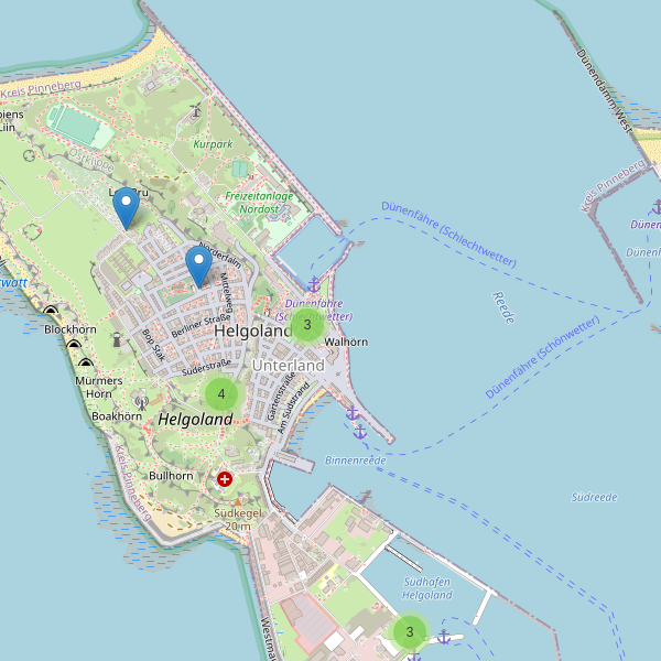 Karte der Sehenswürdigkeiten in Helgoland Thumbnail