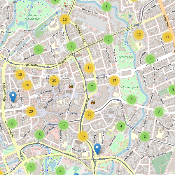 Karte der Fahrradabstellplätze in Braunschweig Thumbnail
