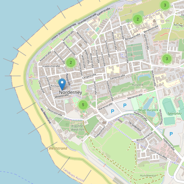 Karte der Fahrradabstellplätze in Norderney Thumbnail