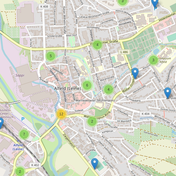 Karte der Parkplätze in Alfeld (Leine) Thumbnail