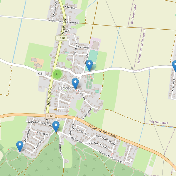 Karte der Parkplätze in Beckedorf Thumbnail