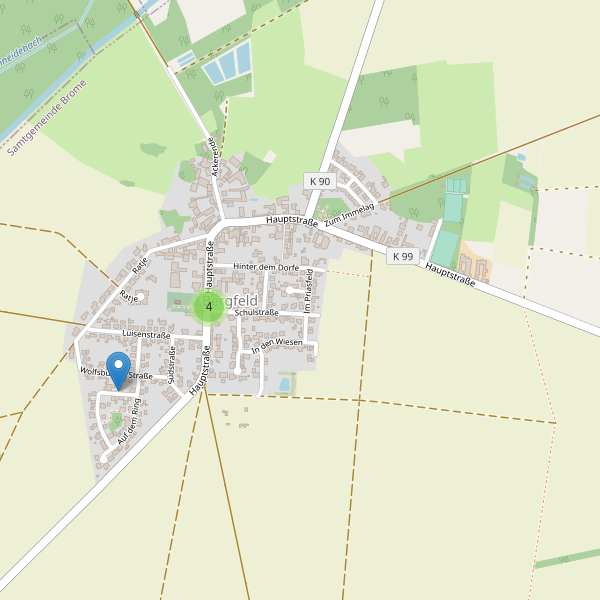 Karte der Parkplätze in Bergfeld Thumbnail