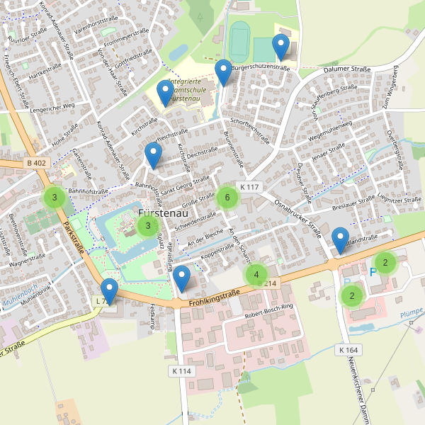 Karte der Parkplätze in Fürstenau (OS) Thumbnail