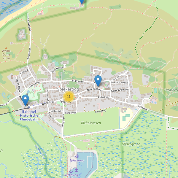 Karte der Restaurants in Spiekeroog Thumbnail