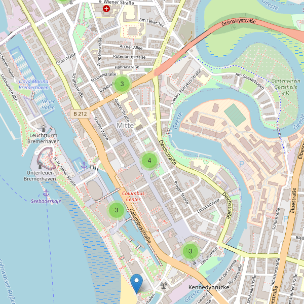 Karte der Cafe in Bremerhaven (HB) Thumbnail