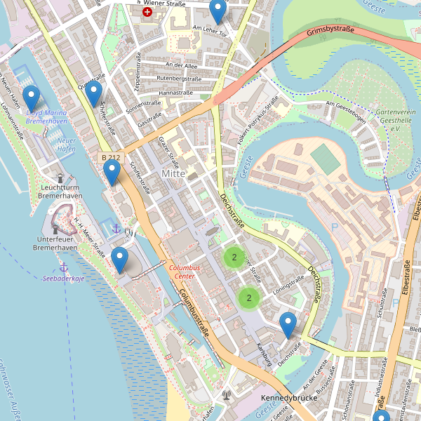 Karte der Hotels in Bremerhaven (HB) Thumbnail