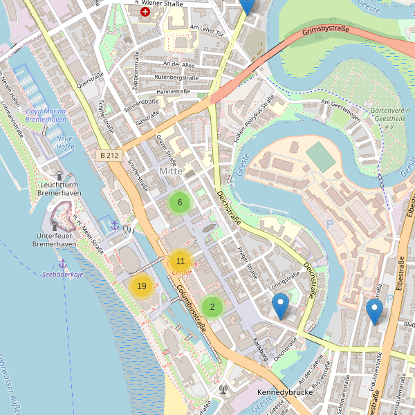 Karte der Kleidungsgeschäfte in Bremerhaven (HB) Thumbnail