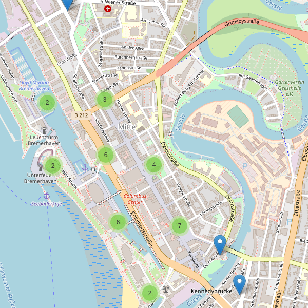 Karte der Restaurants in Bremerhaven (HB) Thumbnail