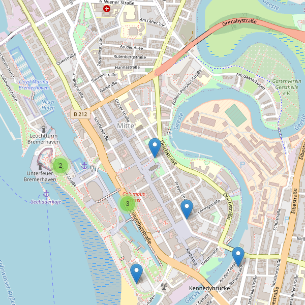 Karte der Toiletten in Bremerhaven (HB) Thumbnail