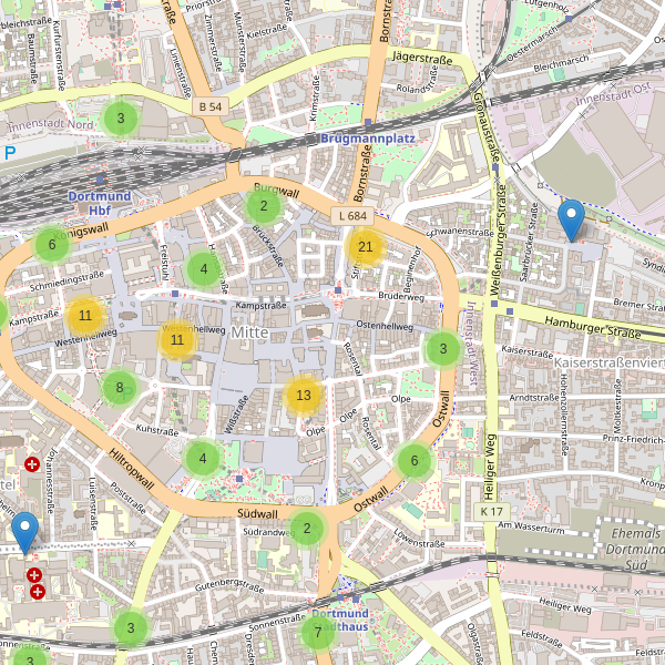 Karte der Fahrradabstellplätze in Dortmund Thumbnail