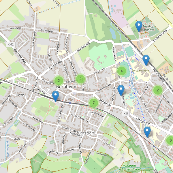 Karte der Parkplätze in Bornheim (SU) Thumbnail