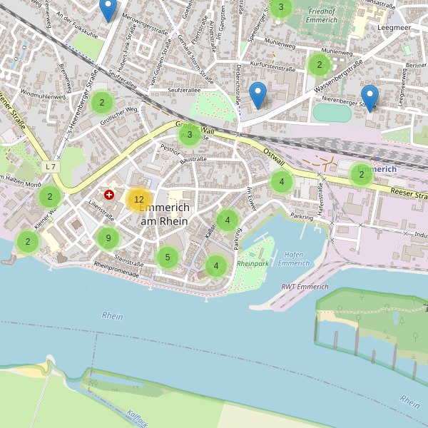 Karte der Parkplätze in Emmerich am Rhein Thumbnail