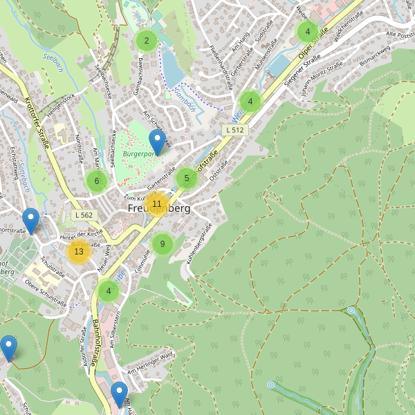 Karte der Parkplätze in Freudenberg (SI) Thumbnail