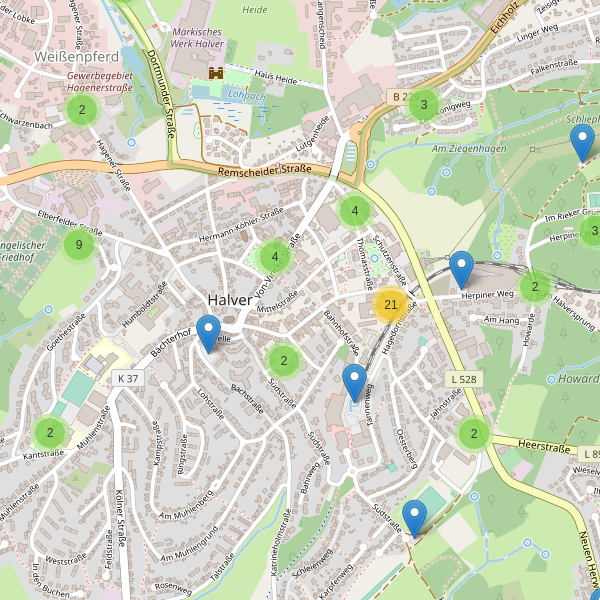 Karte der Parkplätze in Halver Thumbnail