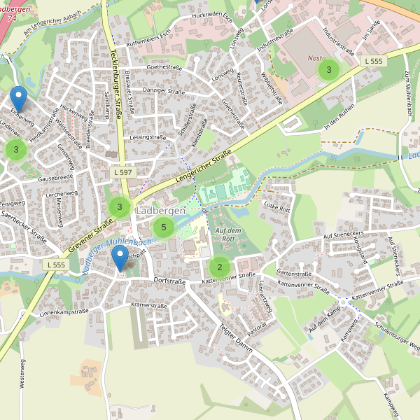 Karte der Parkplätze in Ladbergen Thumbnail