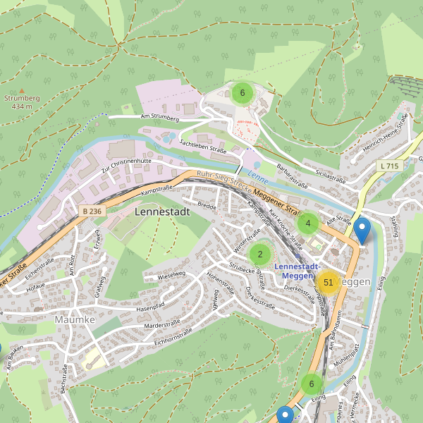 Karte der Parkplätze in Lennestadt Thumbnail