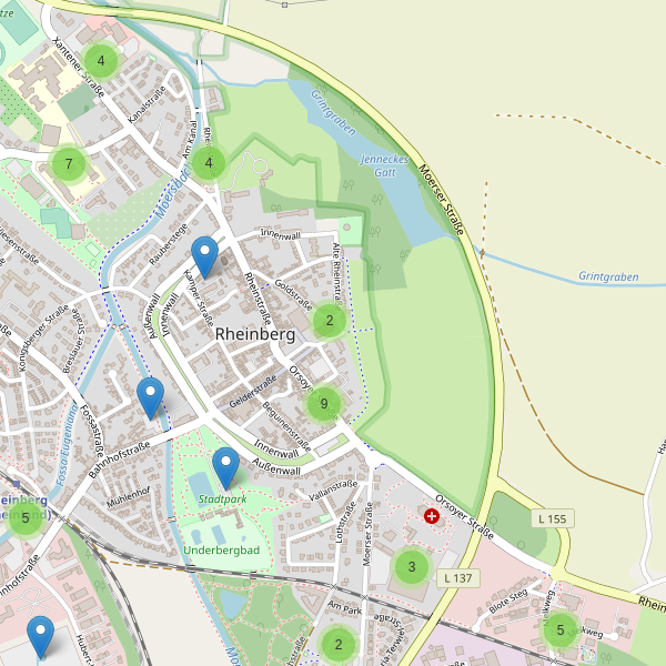 Karte der Parkplätze in Rheinberg Thumbnail