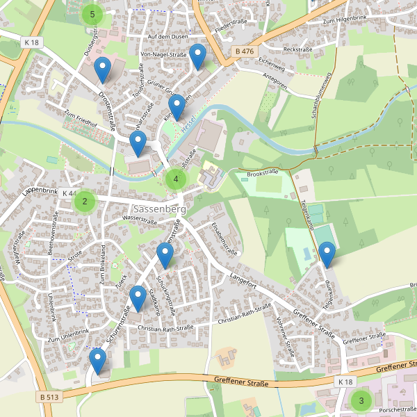 Karte der Parkplätze in Sassenberg Thumbnail