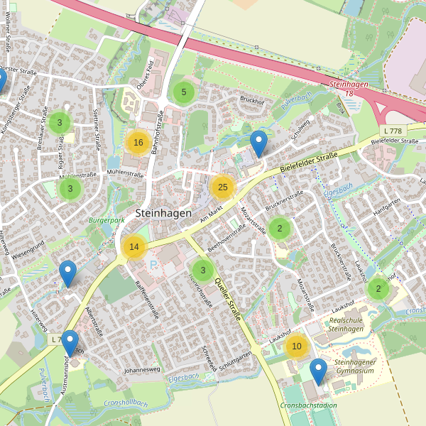 Karte der Parkplätze in Steinhagen (GT) Thumbnail
