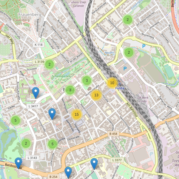 Karte der Fahrradabstellplätze in Fulda Thumbnail