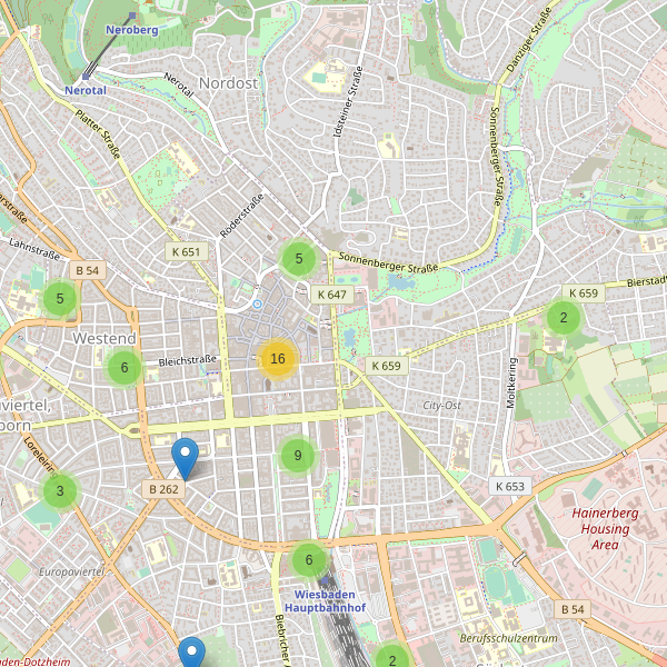Karte der Fahrradabstellplätze in Wiesbaden Thumbnail