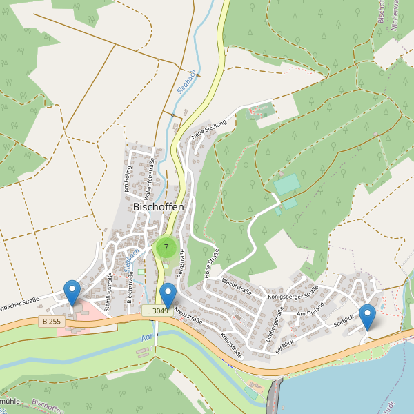 Karte der Parkplätze in Bischoffen Thumbnail