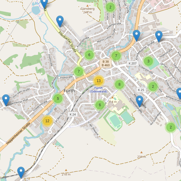 Karte der Parkplätze in Fürth (HP) Thumbnail