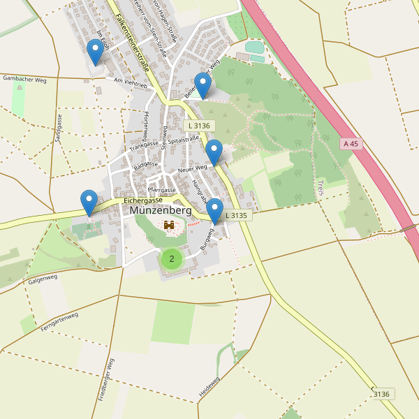 Karte der Parkplätze in Münzenberg Thumbnail