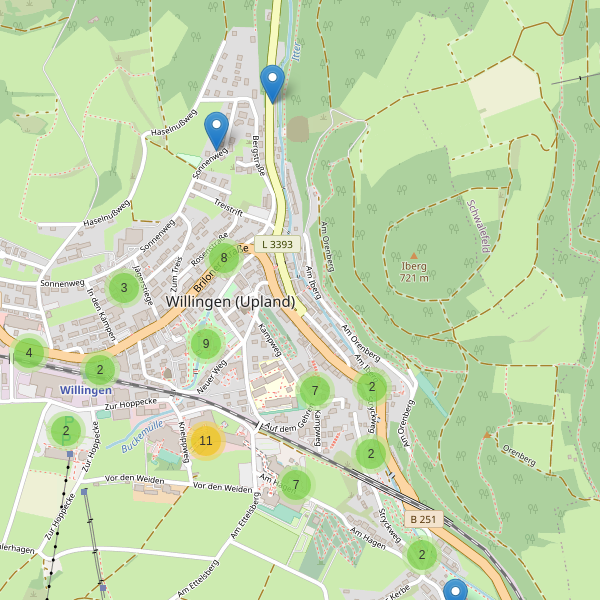 Karte der Parkplätze in Willingen (Upland) Thumbnail