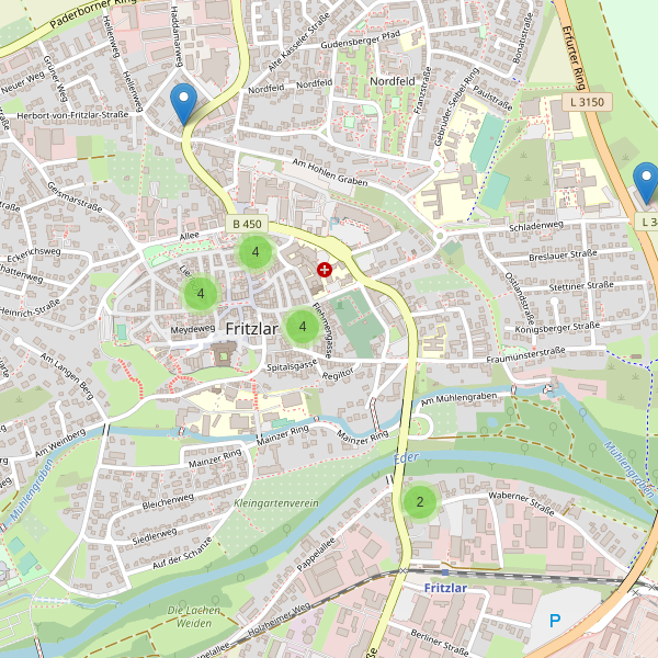 Karte der Restaurants in Fritzlar Thumbnail