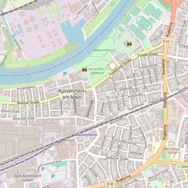 Stadtplan Rüsselsheim am Main - Lombardo Geosystems