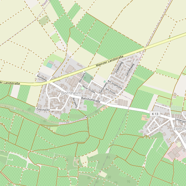 Karte der Sehenswürdigkeiten in Bornheim (AZ) Thumbnail