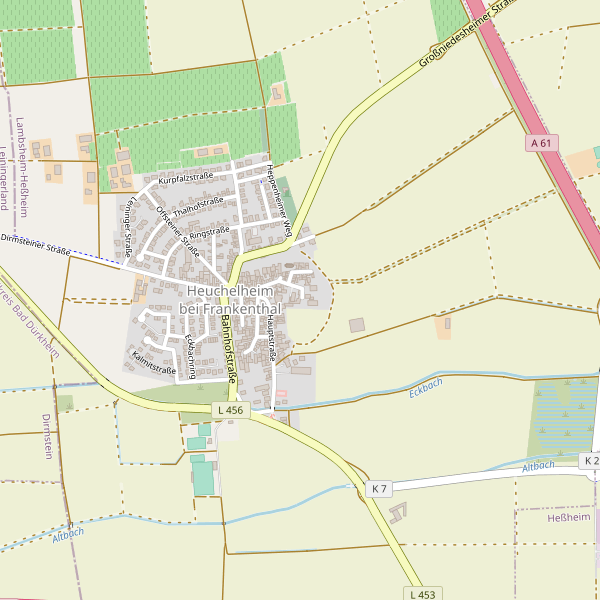 Stadtplan Heuchelheim bei Frankenthal Thumbnail