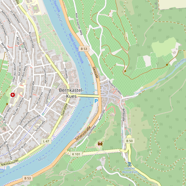 Karte der Bahnhöfe in Bernkastel-Kues Thumbnail