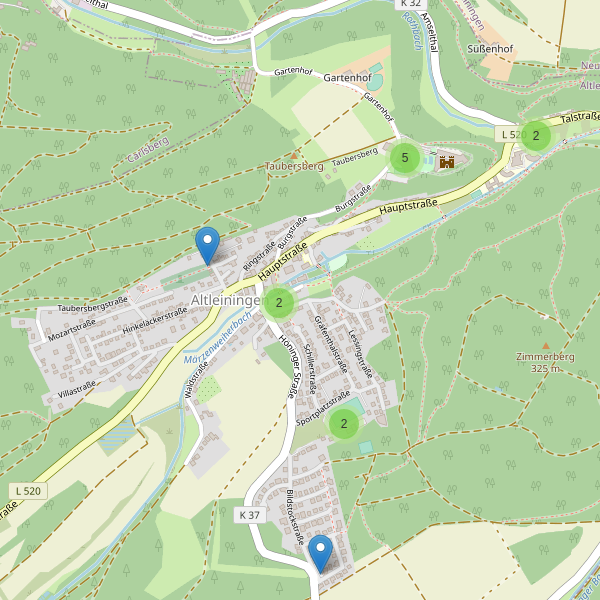 Karte der Parkplätze in Altleiningen Thumbnail