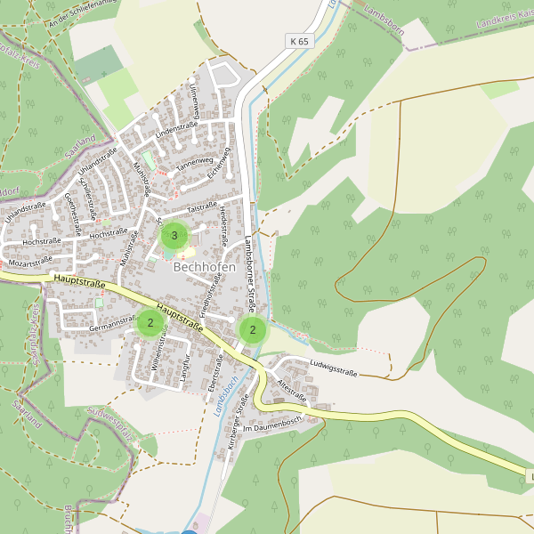 Karte der Parkplätze in Bechhofen Thumbnail